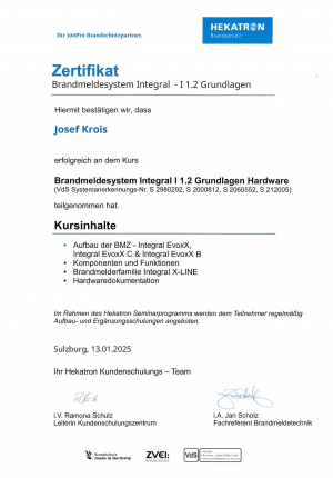 Zertifikat Josef Brandmeldesystem Grundlagen-1